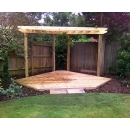 wooden pergola and decking